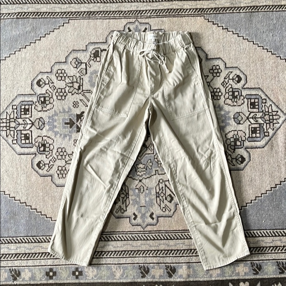 Madewell cotton pull on crop straight pants